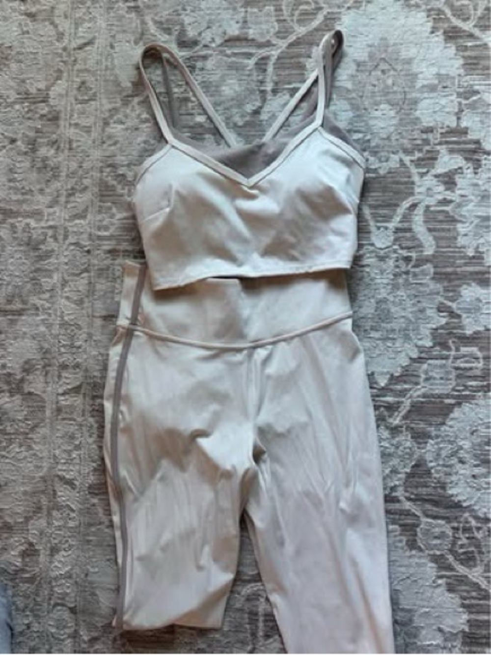 JoyLab Light Beige Cream Leggings & Sports Bra Set